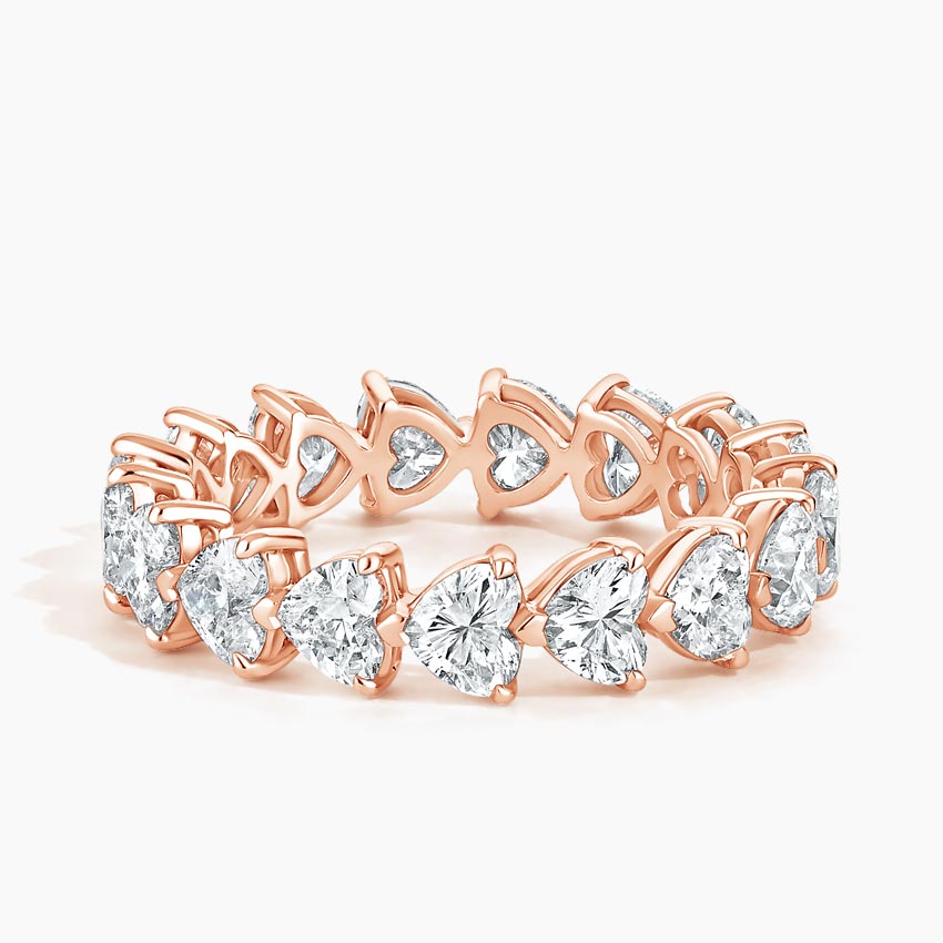Eternity Lab Grown Diamond Band Ring 18K Gold  - Heart