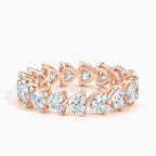 18K Solid Gold Heart Lab Diamond Eternity Band