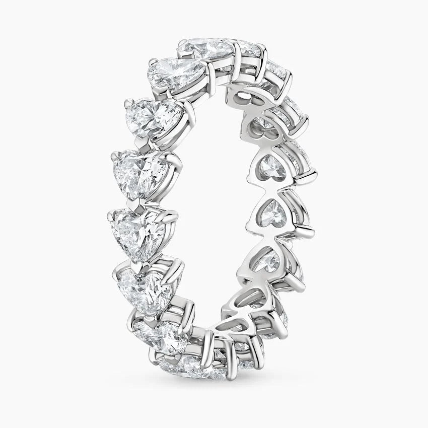 Eternity Lab Grown Diamond Band Ring 18K Gold  - Heart
