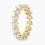 18K Solid Gold Heart Lab Diamond Eternity Band