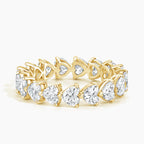 18K Solid Gold Heart Lab Diamond Eternity Band