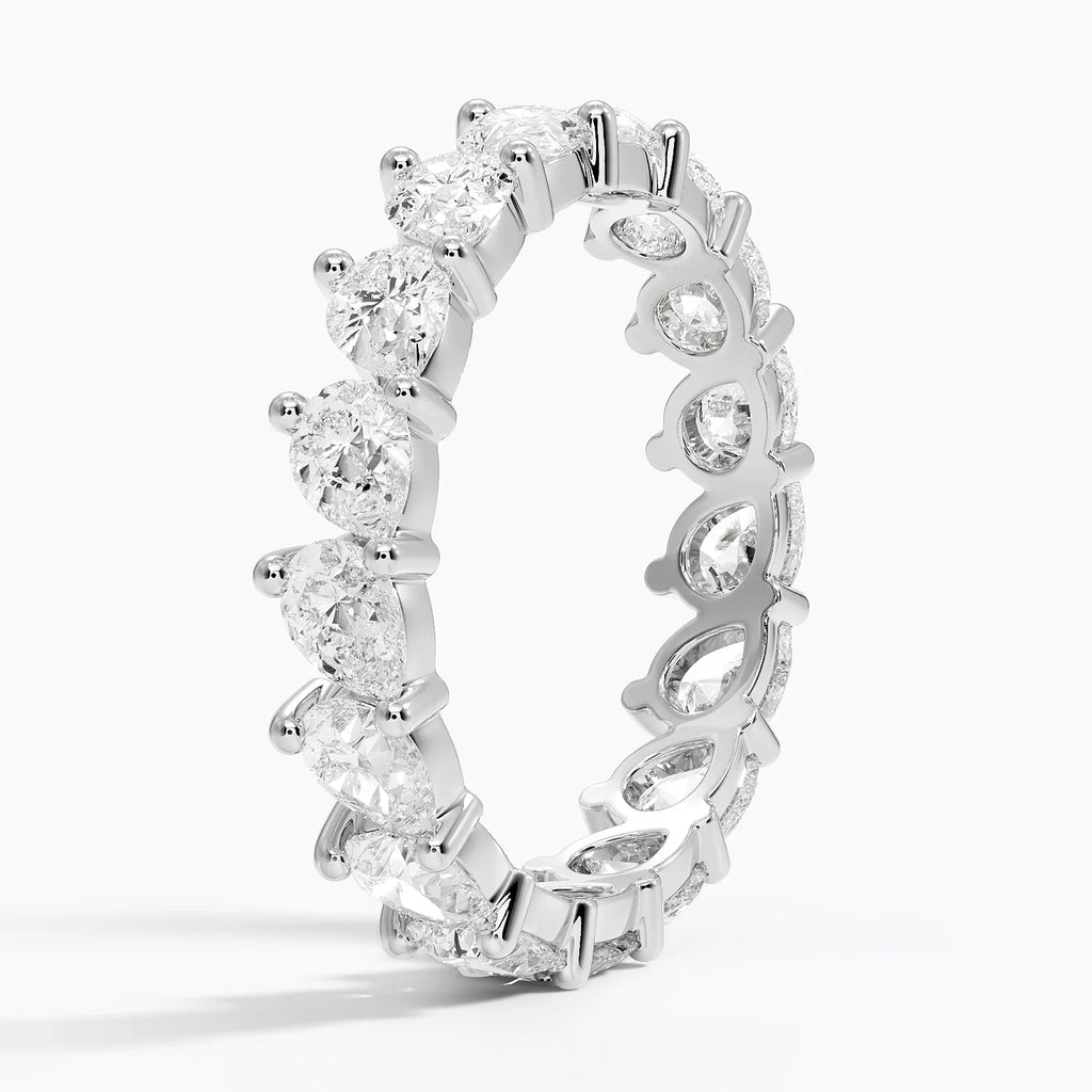 Eternity Lab Grown Diamond Band Ring 18K Gold  - Pear