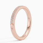 Double Row Micro-Pavé Diamond Eternity Wedding Band in Solid Gold⁠