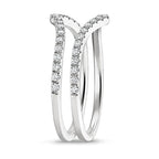 Curved Chevron Pavé Diamond Ring Enhancer Guard in Solid Gold⁠