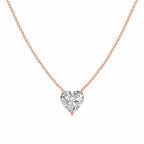 Heart Floating Diamond Solitaire Pendant Necklace⁠
