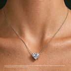 Heart Floating Diamond Solitaire Pendant Necklace⁠