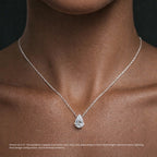 Pear Floating Diamond Solitaire Pendant Necklace⁠