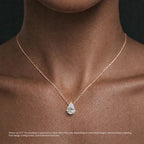 Pear Floating Diamond Solitaire Pendant Necklace⁠