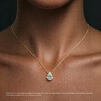Pear Floating Diamond Solitaire Pendant Necklace⁠