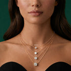 ⁠Round Floating Diamond Solitaire Pendant Necklace⁠