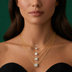 ⁠Round Floating Diamond Solitaire Pendant Necklace⁠