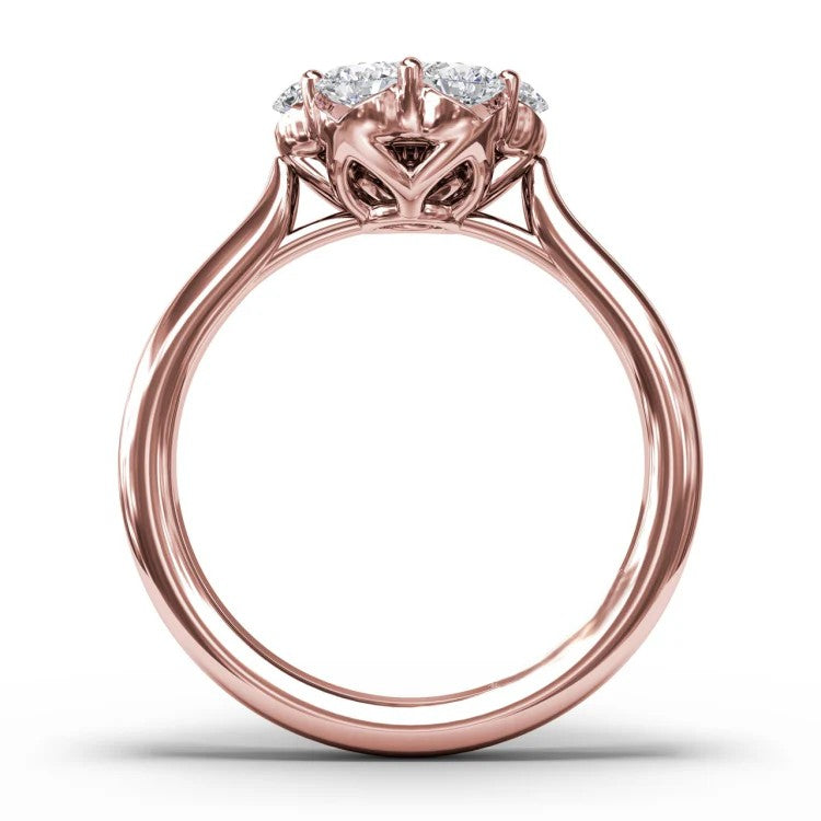 Seven-Stone Floral Flower Cluster Engagement Ring in Solid Gold⁠