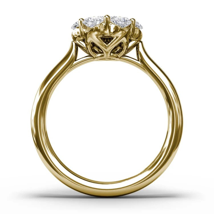 Seven-Stone Floral Flower Cluster Engagement Ring in Solid Gold⁠