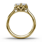 Seven-Stone Floral Flower Cluster Engagement Ring in Solid Gold⁠