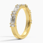 Horizontal Emerald Cut Diamond Half Eternity Band⁠