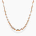 Rose gold necklace with diamonds on a white background, ecomposer-metal type-rose-gold-18k