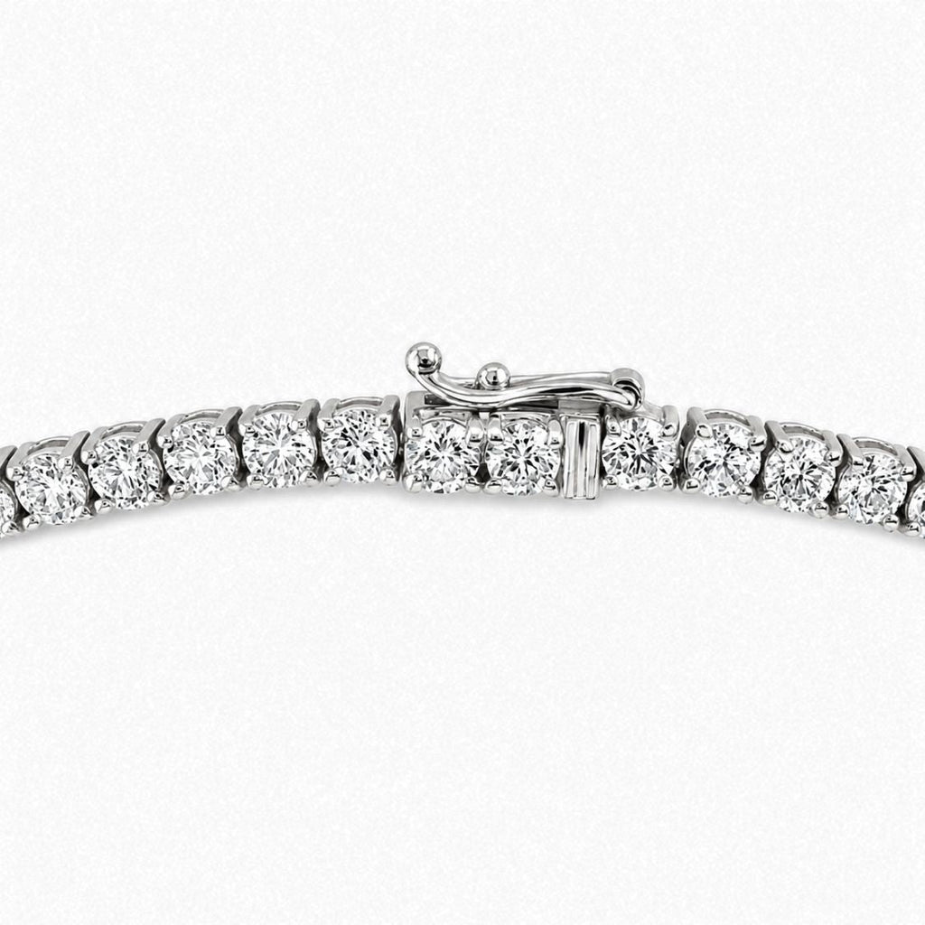 11 Carat Tennis Graduated Lab Grown Diamond Necklace 18K Gold | 4 Prongs | 16.5 in ∼ 42.5 cm