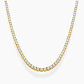 Gold necklace with clear stones on a white background, ecomposer-metal type-yellow-gold-18k
