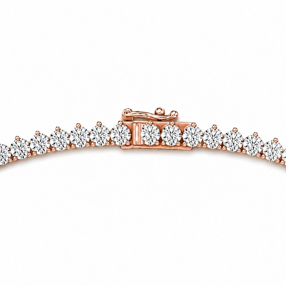 8 Carat Tennis Graduated Riviera Lab Grown Diamond Necklace 18K Gold | 3 Prongs | 16.5 in ∼ 42.5 cm