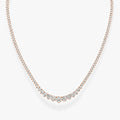 Rose gold necklace with diamonds on a white background, ecomposer-metal type-rose-gold-18k