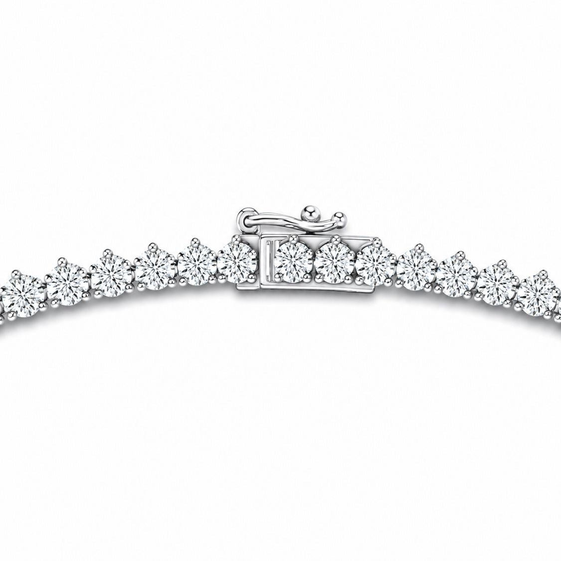 13 Carat Tennis Graduated Riviera Lab Grown Diamond Necklace 18K Gold | 3 Prongs | 16.5 in ∼ 42.5 cm | From 7 to 14 ct