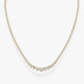 Gold necklace with diamonds on a white background, ecomposer-metal type-yellow-gold-18k