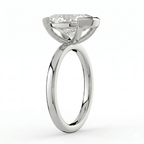 18K Solid Gold Marquise Half-Bezel Diamond Engagement Ring
