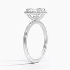 18K Solid Gold Halo Solitaire Ring