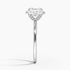 18K Solid Gold Halo Solitaire Ring