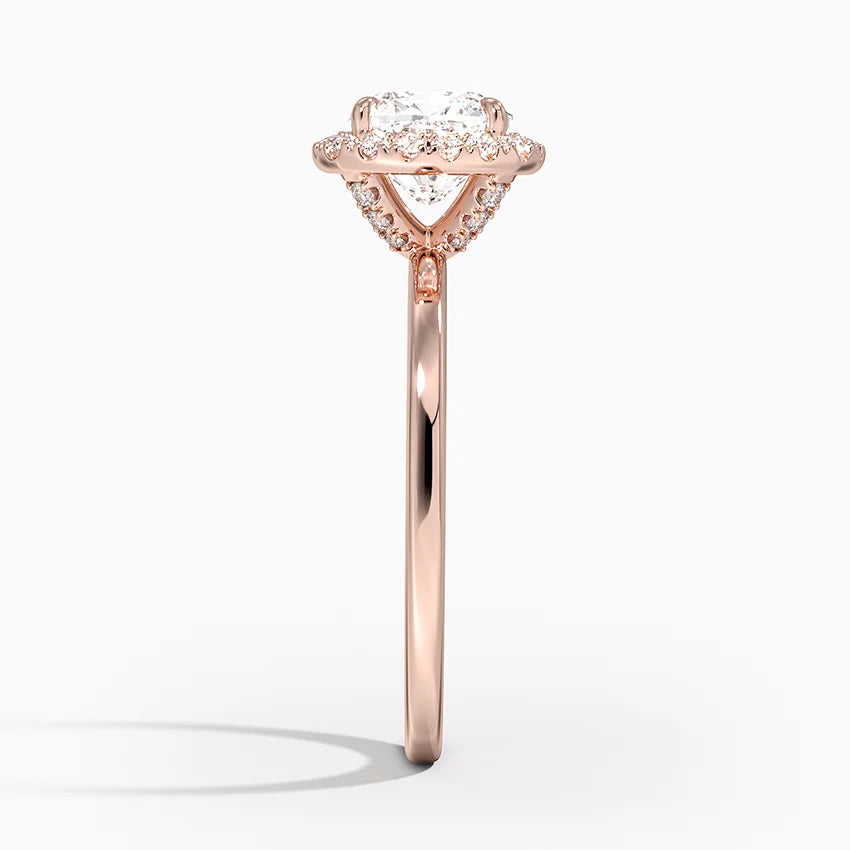 18K Solid Gold Classic Halo Ring