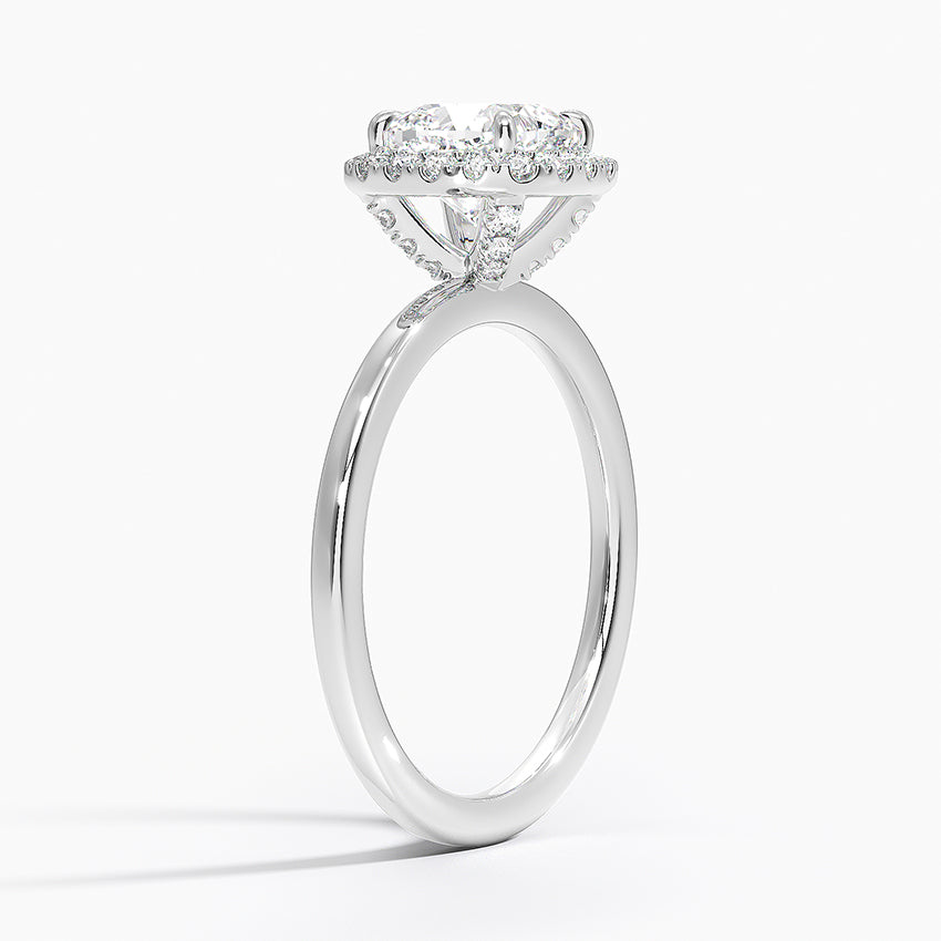 18K Solid Gold Classic Halo Ring