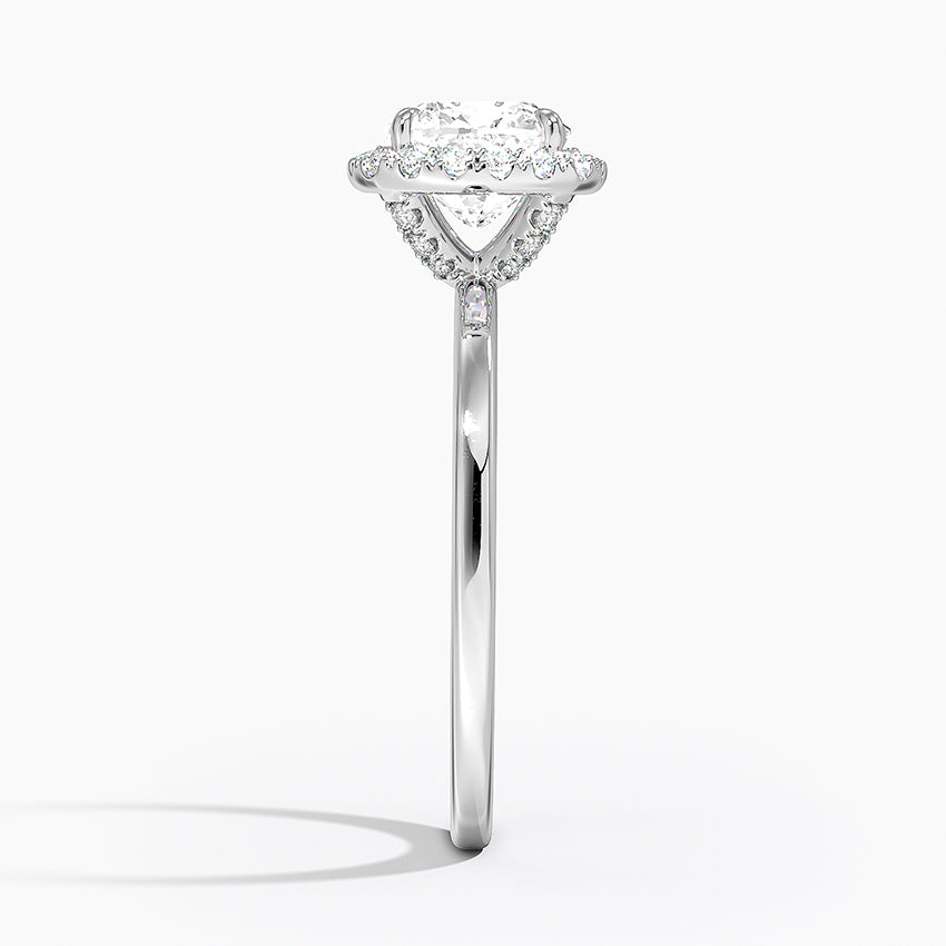18K Solid Gold Classic Halo Ring