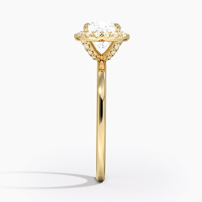 18K Solid Gold Classic Halo Ring