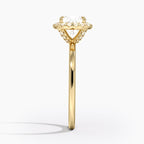 18K Solid Gold Classic Halo Ring