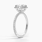 Round Cut Halo Pavé Engagement Ring in Solid Gold⁠