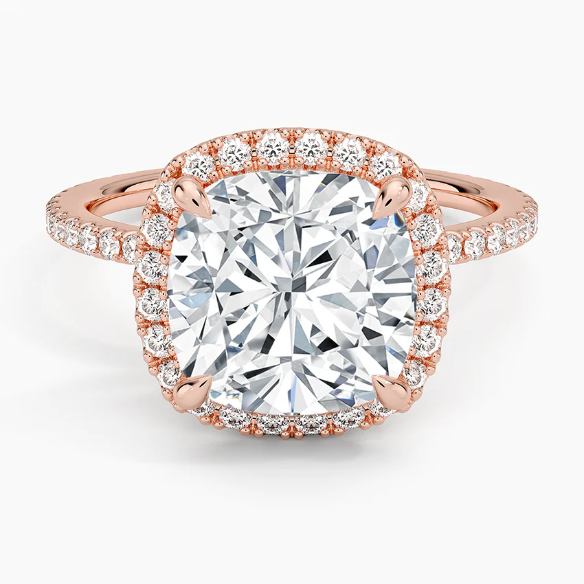 ecomposer-view with diamond shape-cushion, ecomposer-metal type-rose-gold-18k