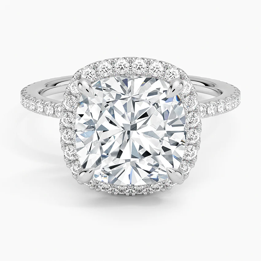 ecomposer-view with diamond shape-cushion, ecomposer-metal type-white-gold-18k