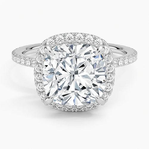 ecomposer-view with diamond shape-cushion, ecomposer-metal type-white-gold-18k