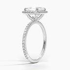 18K Solid Gold Classic Halo Pavé Ring