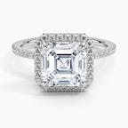 18K Solid Gold Classic Halo Pavé Ring