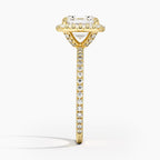 18K Solid Gold Classic Halo Pavé Ring