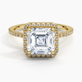 18K Solid Gold Classic Halo Pavé Ring