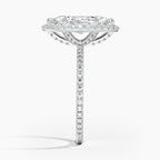 18K Solid Gold Halo Pavé Lab Diamond Ring Set