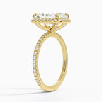 18K Solid Gold Halo Pavé Lab Diamond Ring