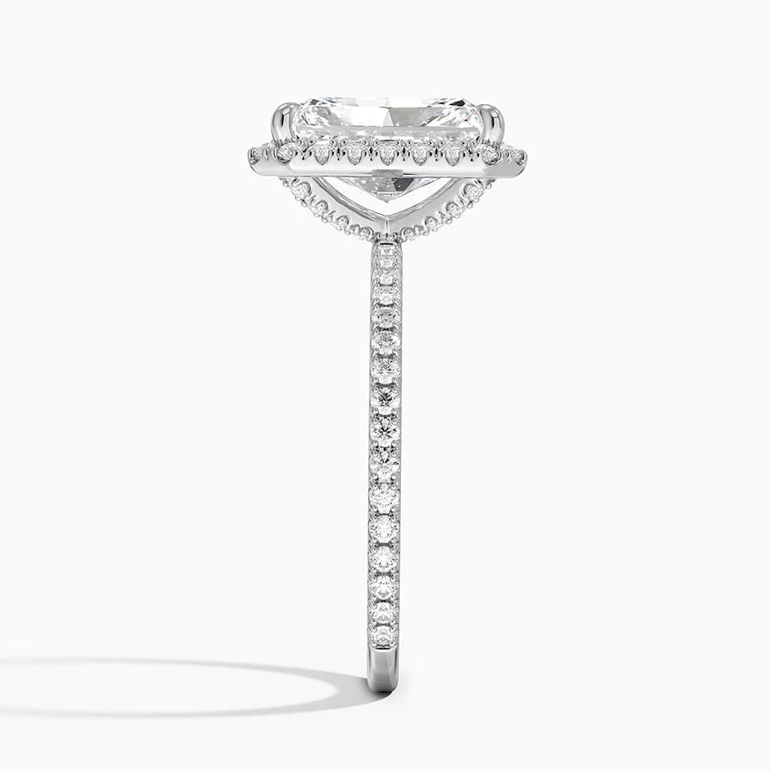 18K Solid Gold Halo Pavé Lab Diamond Ring
