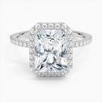 18K Solid Gold Halo Pavé Lab Diamond Ring