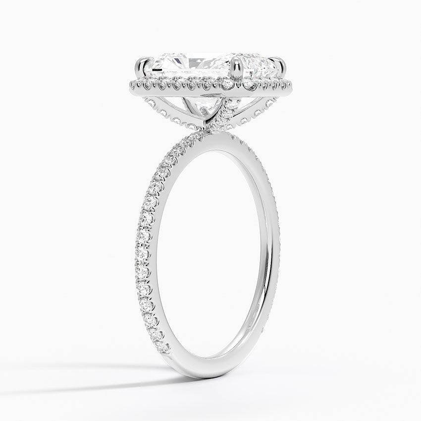 18K Solid Gold Halo Pavé Lab Diamond Ring