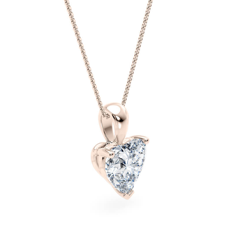 Heart Pendant Lab Diamond Necklace 18K Gold