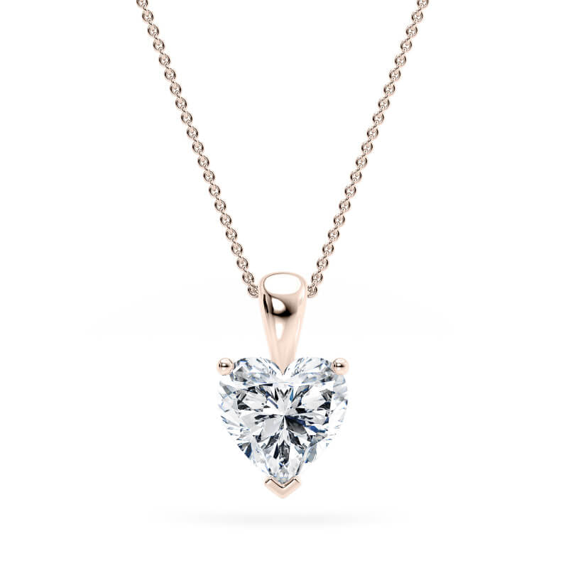 Heart Pendant Lab Diamond Necklace 18K Gold