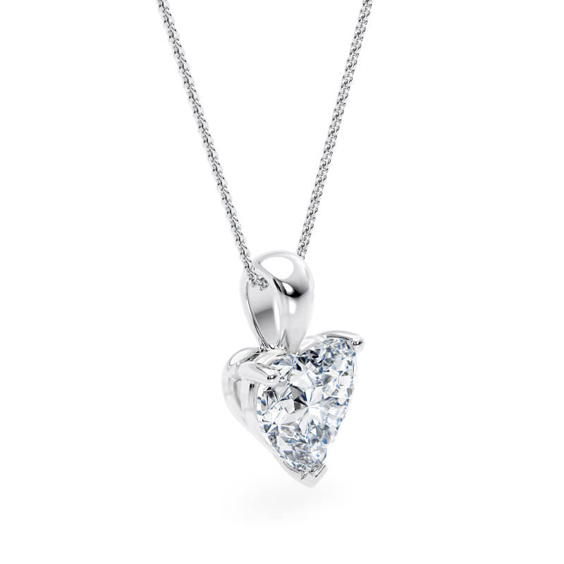 Heart Pendant Lab Diamond Necklace 18K Gold